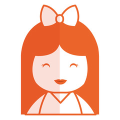 cute Little japanese doll vector illustration design