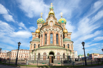 Cathedral of the Resurrection of Christ (Spas-on-the-Blood) close-up on the June day. Saint-Petersburg
