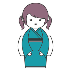 cute Little japanese doll vector illustration design