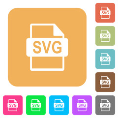 SVG file format rounded square flat icons