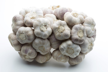 Group of garlic heads