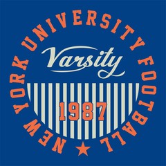 Fototapeta na wymiar graphic new york university football for shirt and print