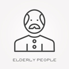 Line icon elderly people