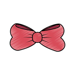decorative bow icon over white background colorful design vector illustration