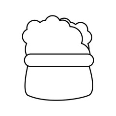 bush in a pot icon over white background vector illustration