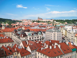 Naklejka na ściany i meble view of Prague from the Prague Castle, Czech Republic