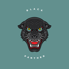 Head of a black panther vector