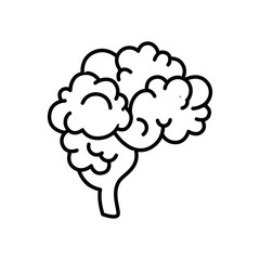 Brain icon over white background vector illustration