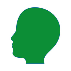 human head icon over white background colorful design vector illustration