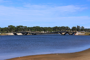 Wave form bridge in Punta del Este Uruguay