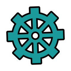 gear wheel icon over white background colorful design vector illustration