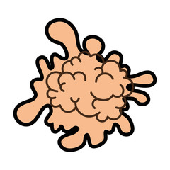 Fototapeta premium brain and paint splash icon over white background vector illustration