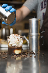 Italian ice cream artisanal preparation