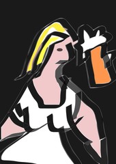 Woman and beer