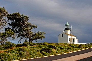 Fototapeta na wymiar Old Point Loma lighthouse