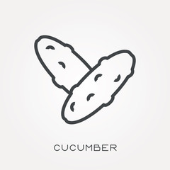 Line icon cucumber