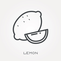 Line icon lemon