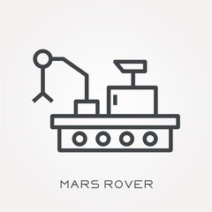 Line icon mars rover