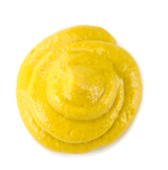Portion of Mustard isolated on white