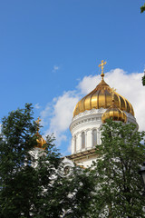 Fototapeta na wymiar Moscow,The Cathedral of Christ the Saviour,spring.