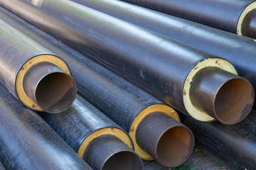 stack of metal pipes tubes with heater and pvc shell