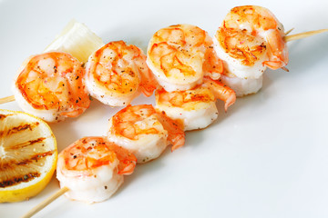 Grilled tiger shrimps