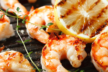 Grilled tiger shrimps