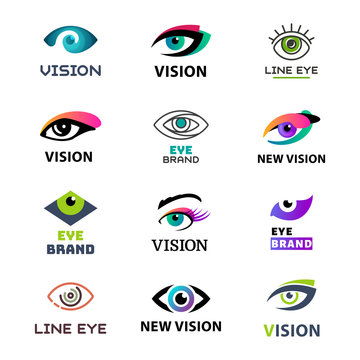 Eye blinker business vision daylight glimmer template logotype idea keeker light peeper company badge vector illustration