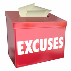 Excuses Suggestion Box Word Reasons Why 3d Illustration