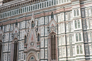 Detail of Florence Duomo Cathedral. Basilica di Santa Maria del Fiore or Basilica of Saint Mary of the Flower in Florence, Italy.