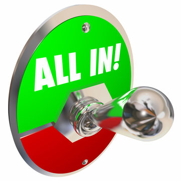 All In Total Complete Buy-in Switch Lever 3d Illustration