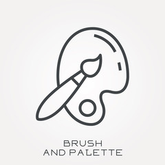Line icon brush and palette