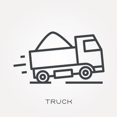Line icon truck