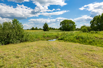 Kind of a traditional rural landscape in Russia on a summer day
