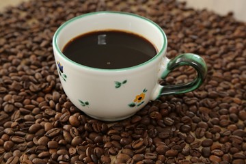 A cup of black coffee