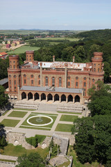 aerial view of the Kamieniec Zabkowicki town suburbs