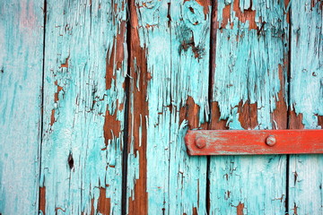 Grungy azure painted planks texture 
