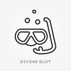 Line icon diving suit
