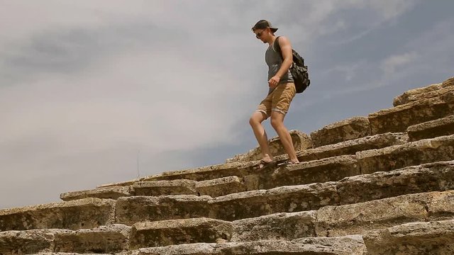 guy in a Ancient amphitheater