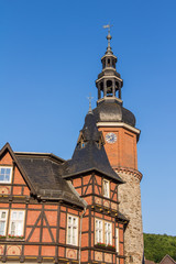 Stolberg im Harz - Saigerturm und altes Postamt am Marktplatz