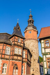 Stolberg im Harz - Saigerturm und altes Postamt am Marktplatz