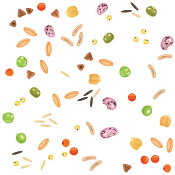 Beans, peas and cereals first seamless pattern / Solid fill vector seamless pattern
