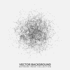 Black and White Abstract Network Mesh Vector Background
