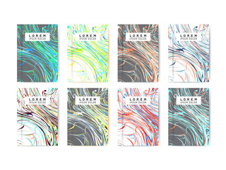 Abstract Colorful Vibrant Poster Vector Design Template Set - Artistic Cover Ideas