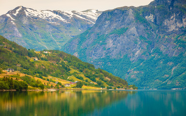 Mountains and fjord in Norway,