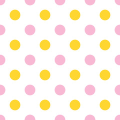 Vector Seamless Pattern with Polka Dot. Seamless Pattern for Baby Girl Shower.