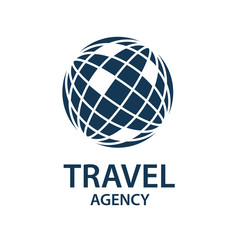 earth planet globe logo for travel agency