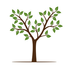 Summer Tree with Leaves. Vector Illustration.