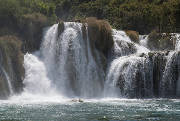 Waterfall in national Park Krka. Croatia