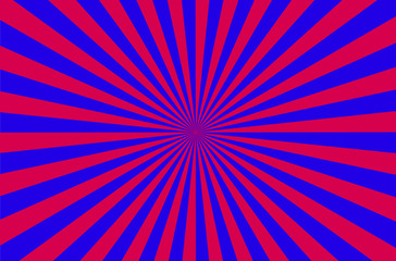 Vector background of  blue and red rays